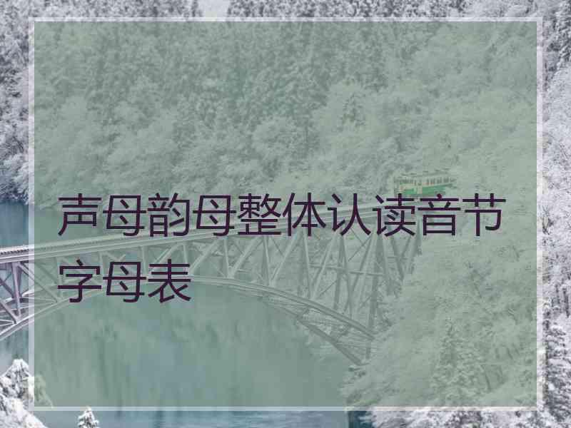 声母韵母整体认读音节字母表