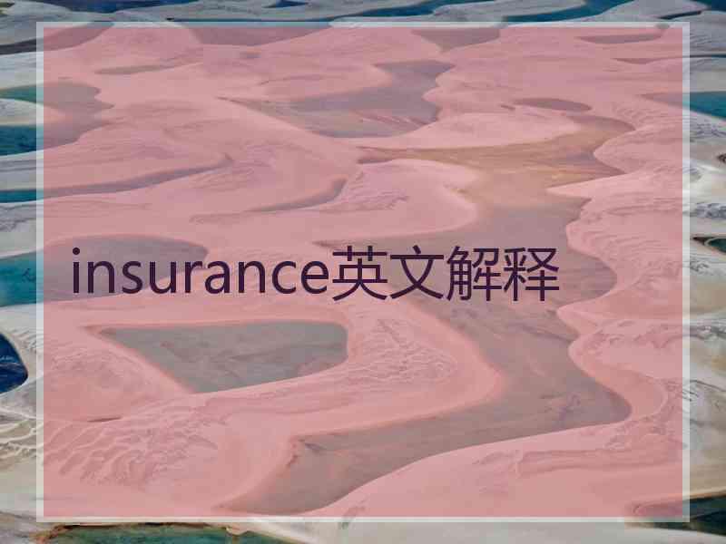 insurance英文解释