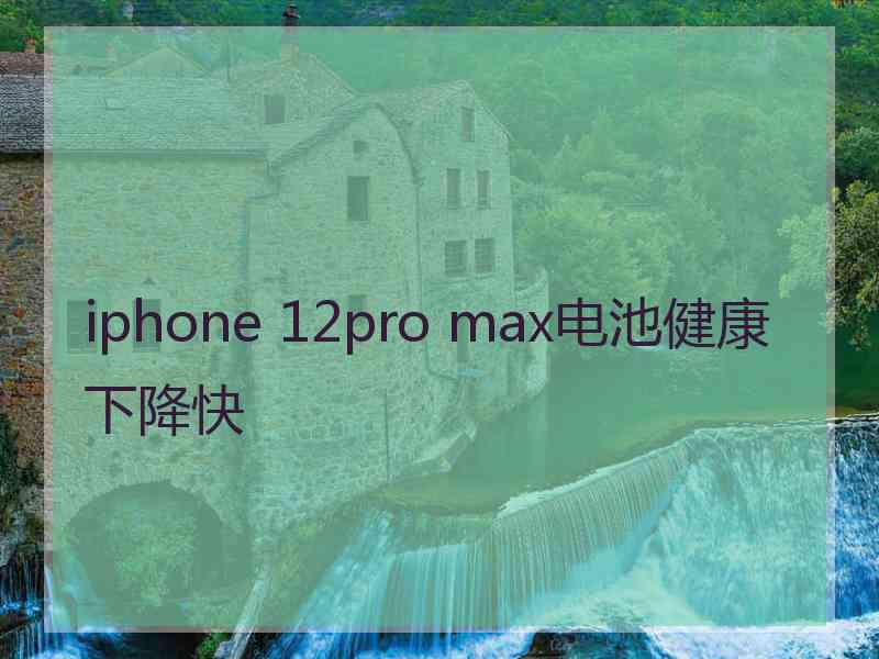 iphone 12pro max电池健康下降快