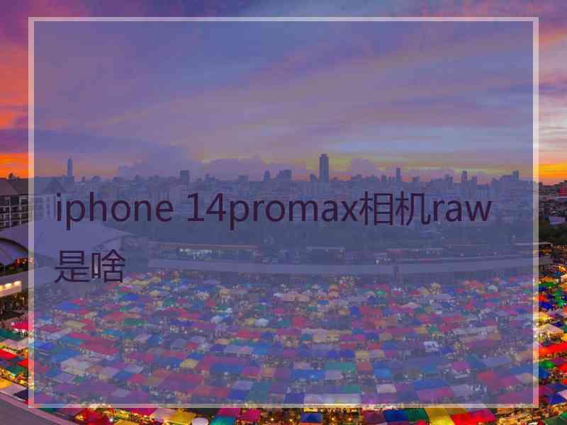 iphone 14promax相机raw是啥