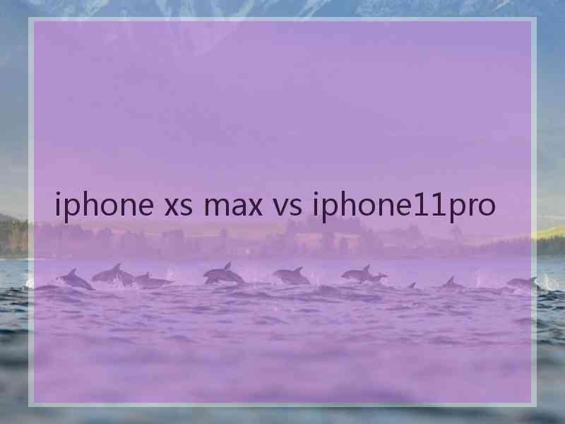 iphone xs max vs iphone11pro