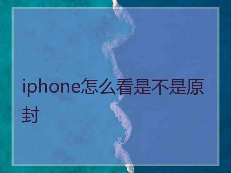 iphone怎么看是不是原封