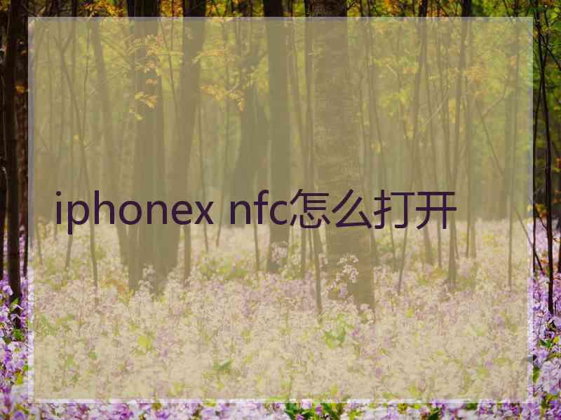 iphonex nfc怎么打开