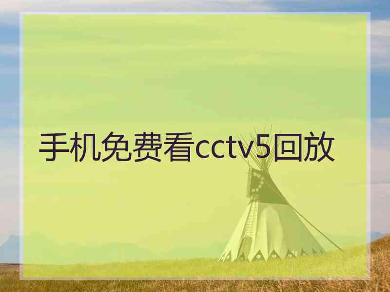 手机免费看cctv5回放