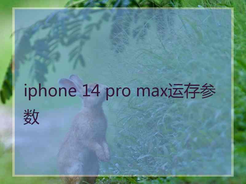 iphone 14 pro max运存参数