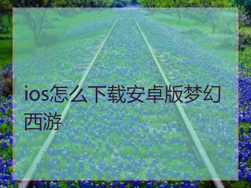 ios怎么下载安卓版梦幻西游