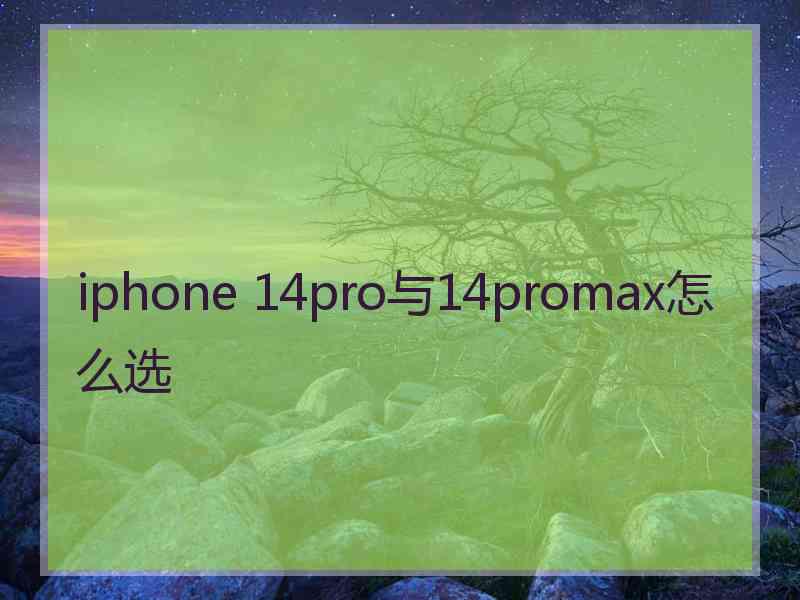 iphone 14pro与14promax怎么选