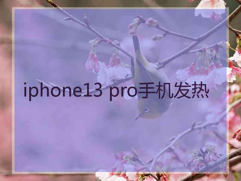 iphone13 pro手机发热