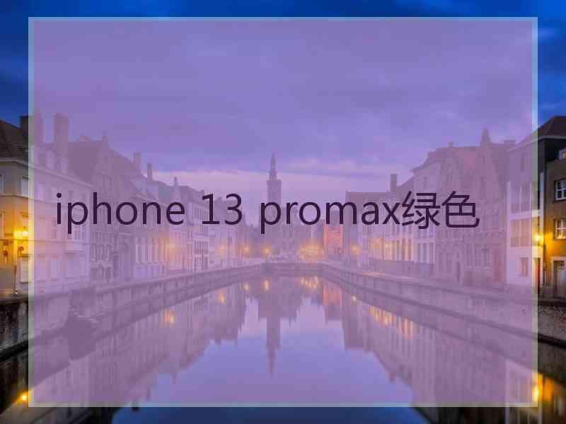 iphone 13 promax绿色