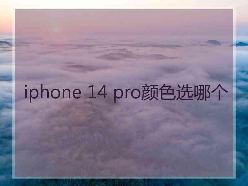 iphone 14 pro颜色选哪个