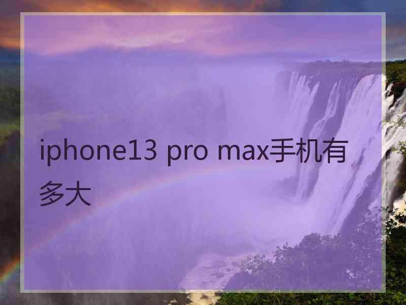 iphone13 pro max手机有多大