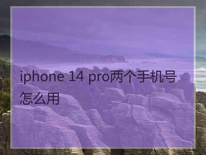 iphone 14 pro两个手机号怎么用