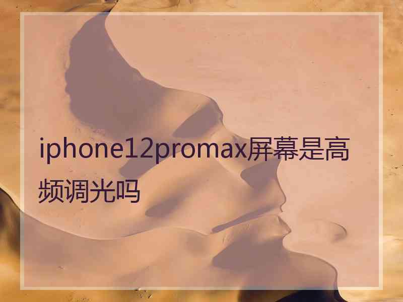 iphone12promax屏幕是高频调光吗