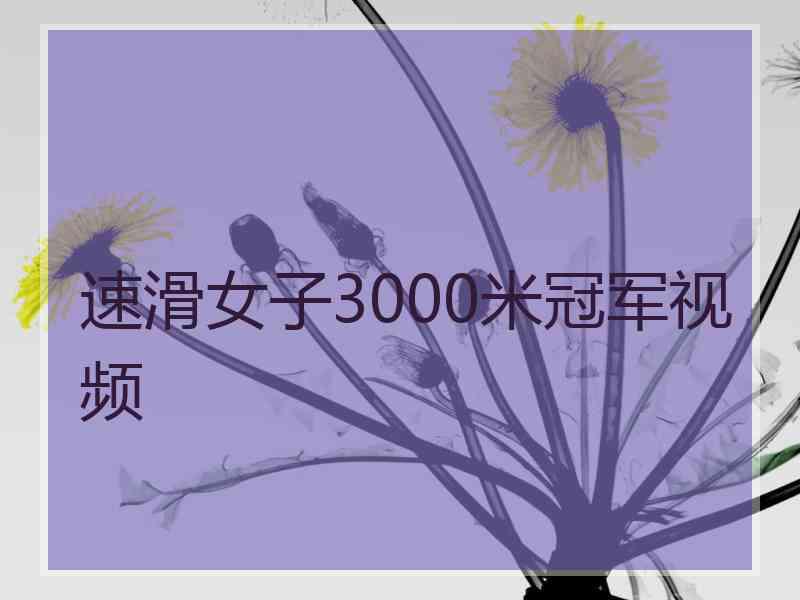 速滑女子3000米冠军视频