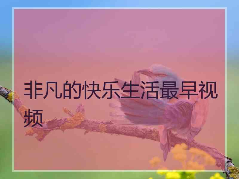 非凡的快乐生活最早视频