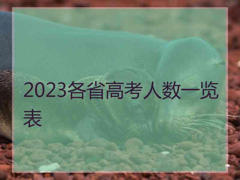 2023各省高考人数一览表