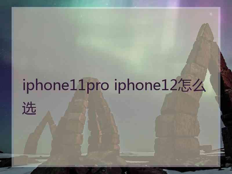 iphone11pro iphone12怎么选