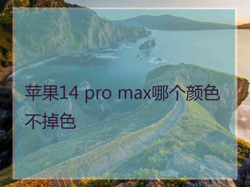 苹果14 pro max哪个颜色不掉色