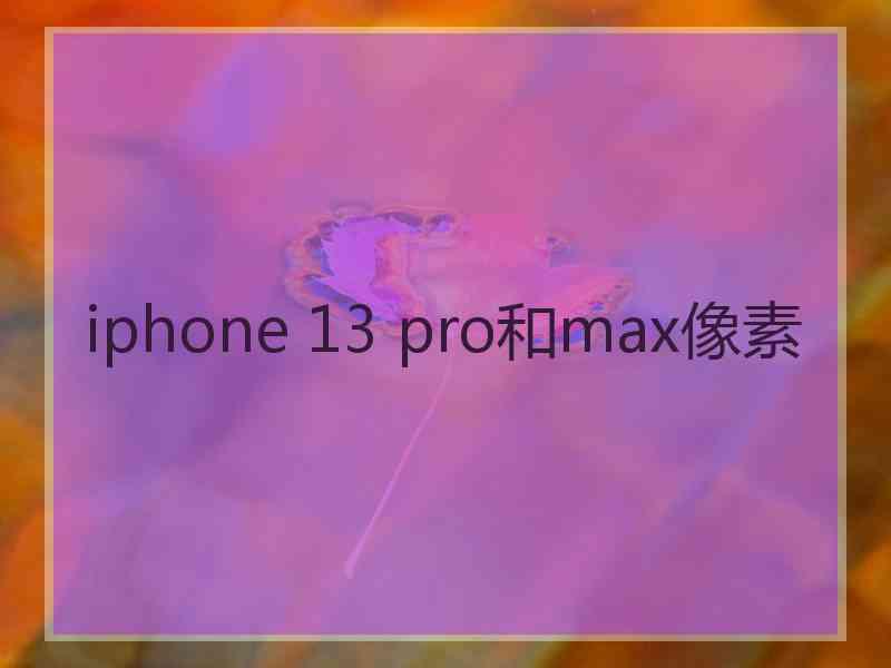 iphone 13 pro和max像素