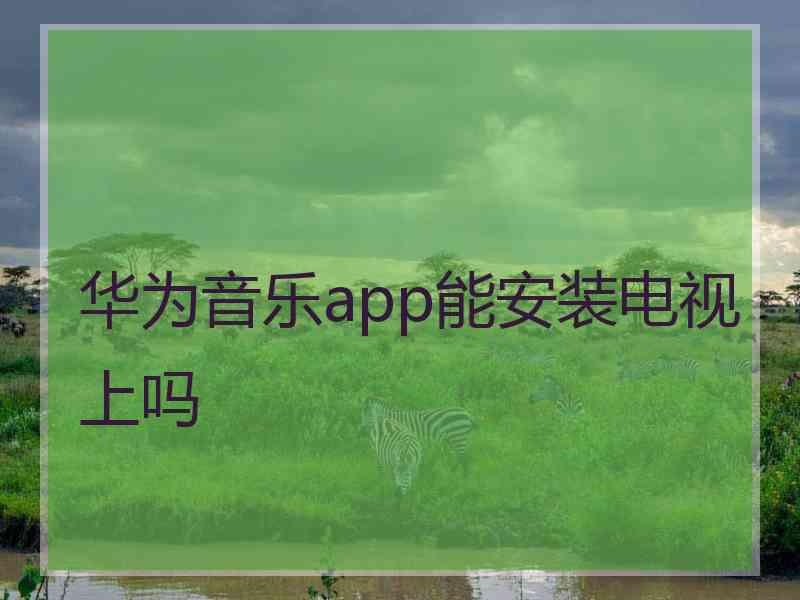 华为音乐app能安装电视上吗