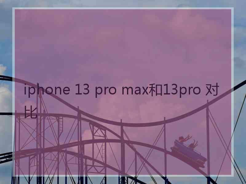 iphone 13 pro max和13pro 对比