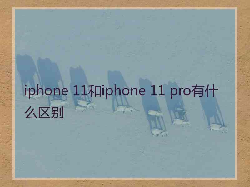 iphone 11和iphone 11 pro有什么区别