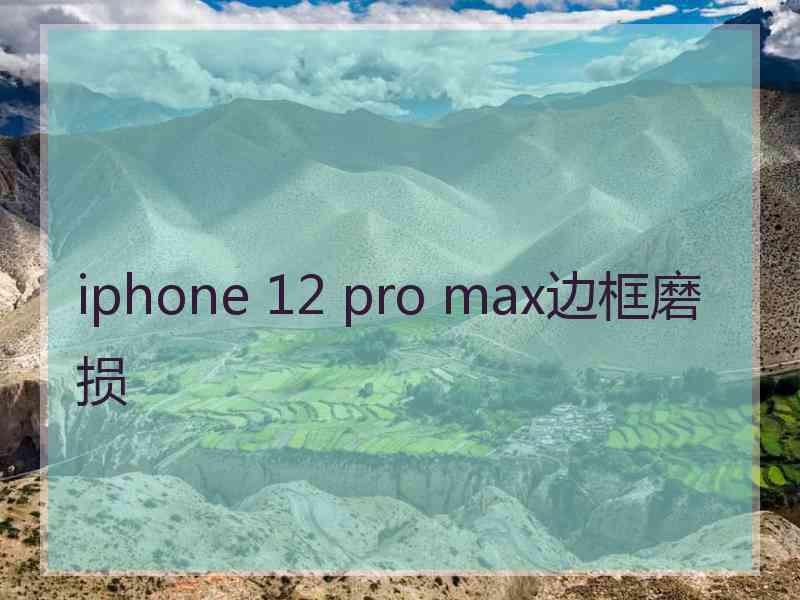 iphone 12 pro max边框磨损