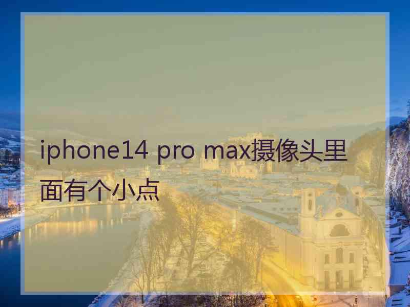 iphone14 pro max摄像头里面有个小点