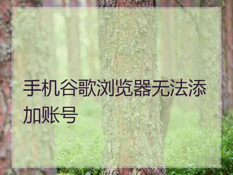 手机谷歌浏览器无法添加账号