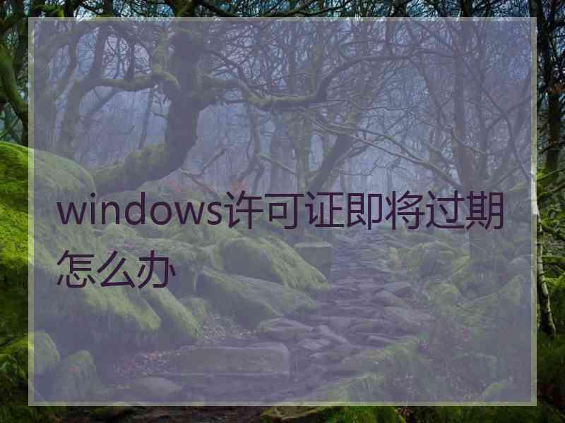 windows许可证即将过期怎么办