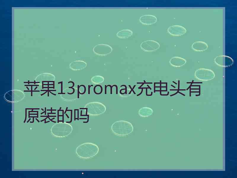 苹果13promax充电头有原装的吗