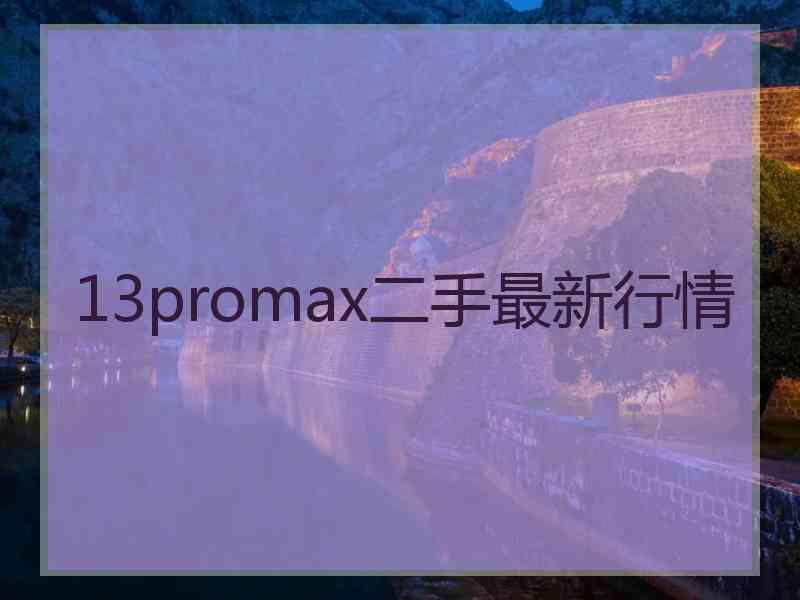 13promax二手最新行情