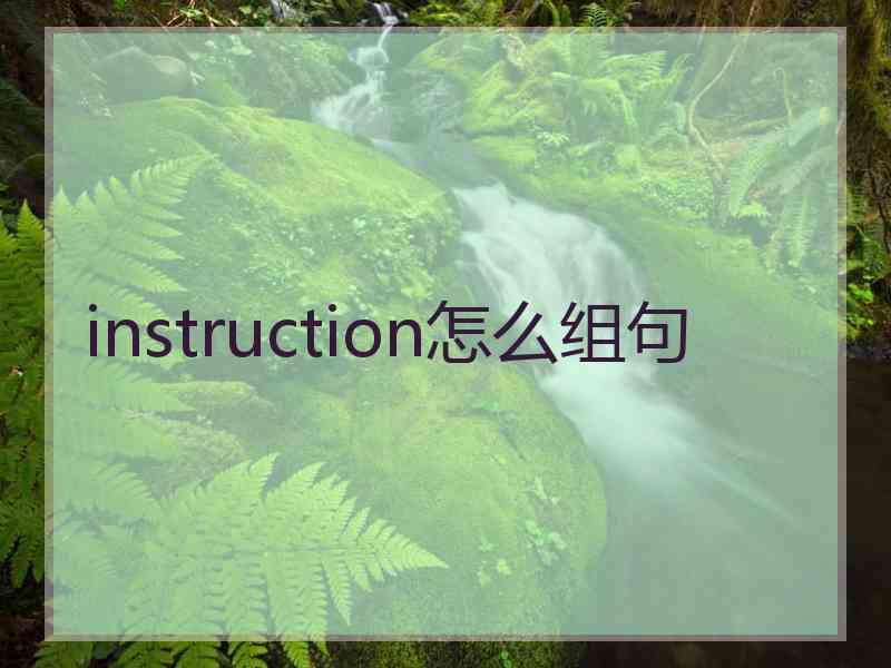 instruction怎么组句