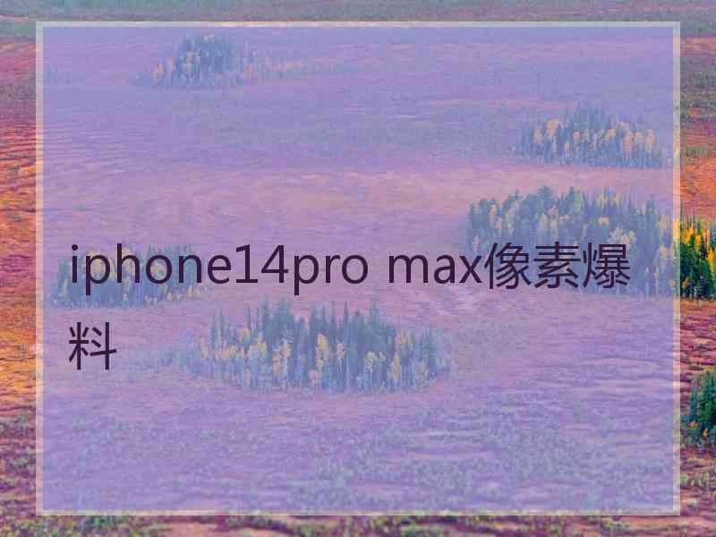 iphone14pro max像素爆料