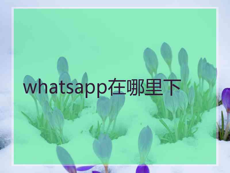 whatsapp在哪里下