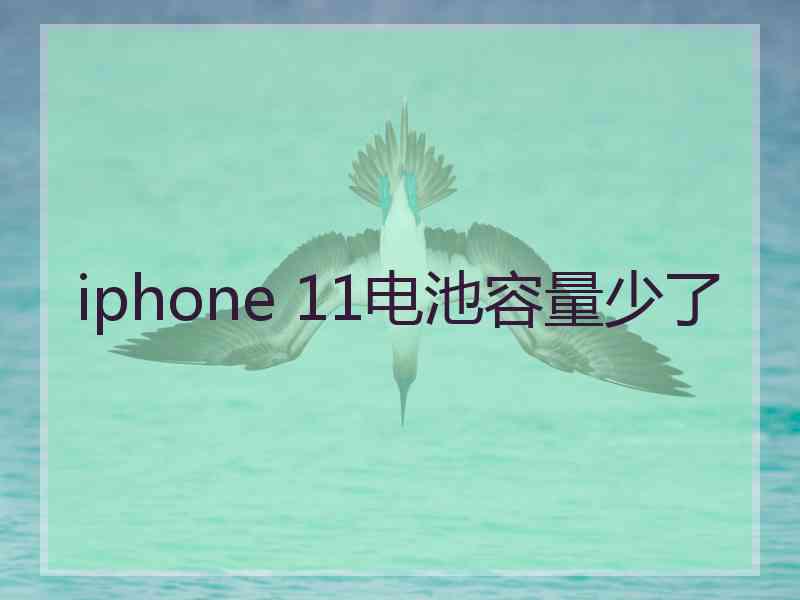 iphone 11电池容量少了