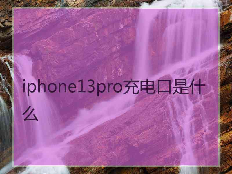 iphone13pro充电口是什么