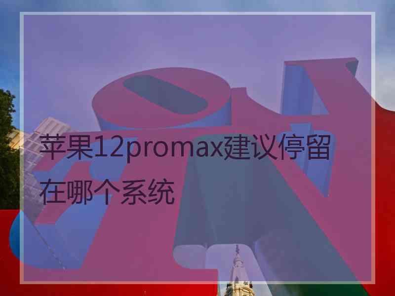 苹果12promax建议停留在哪个系统