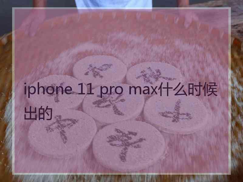 iphone 11 pro max什么时候出的