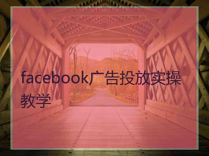 facebook广告投放实操教学