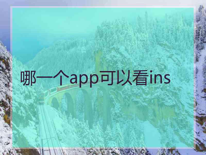 哪一个app可以看ins