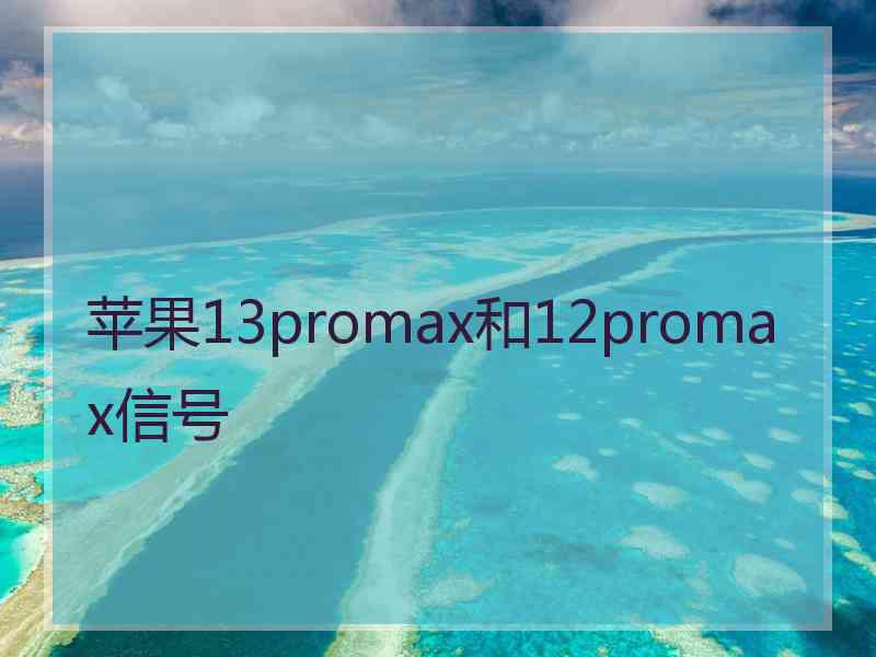 苹果13promax和12promax信号