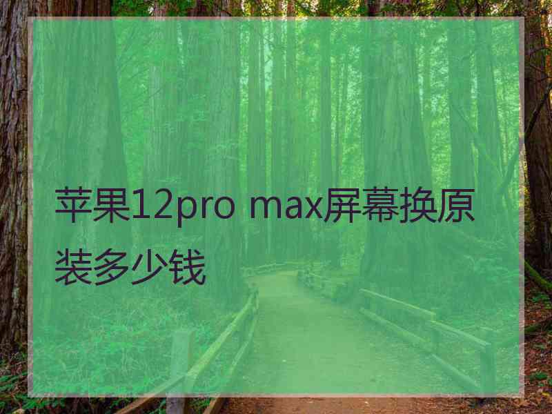 苹果12pro max屏幕换原装多少钱