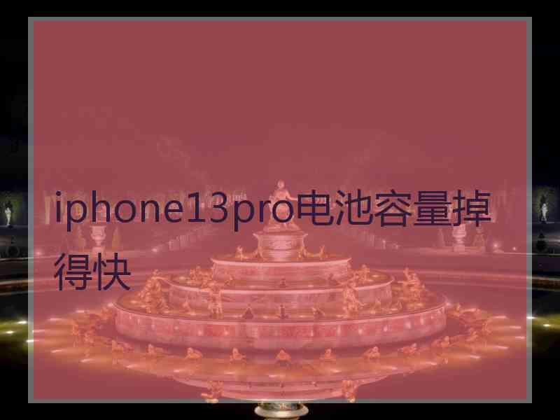 iphone13pro电池容量掉得快