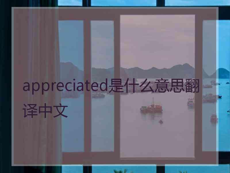 appreciated是什么意思翻译中文