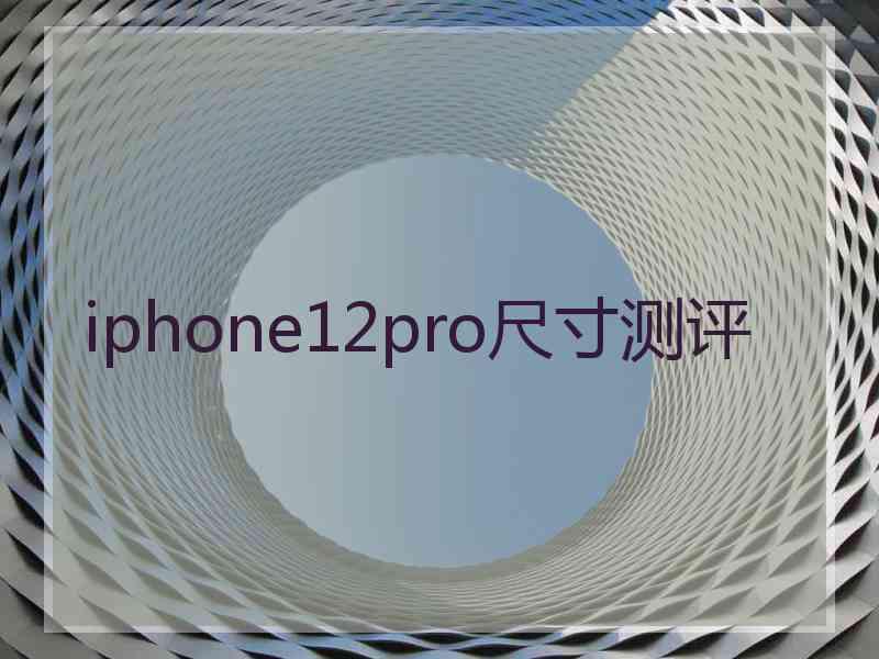 iphone12pro尺寸测评