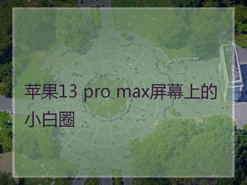 苹果13 pro max屏幕上的小白圈