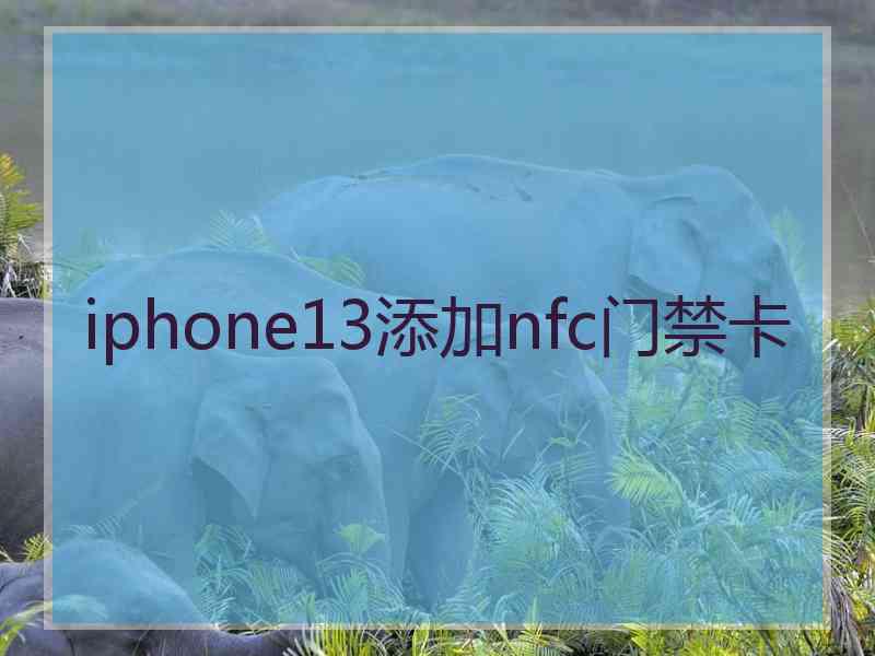 iphone13添加nfc门禁卡