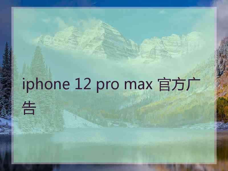 iphone 12 pro max 官方广告