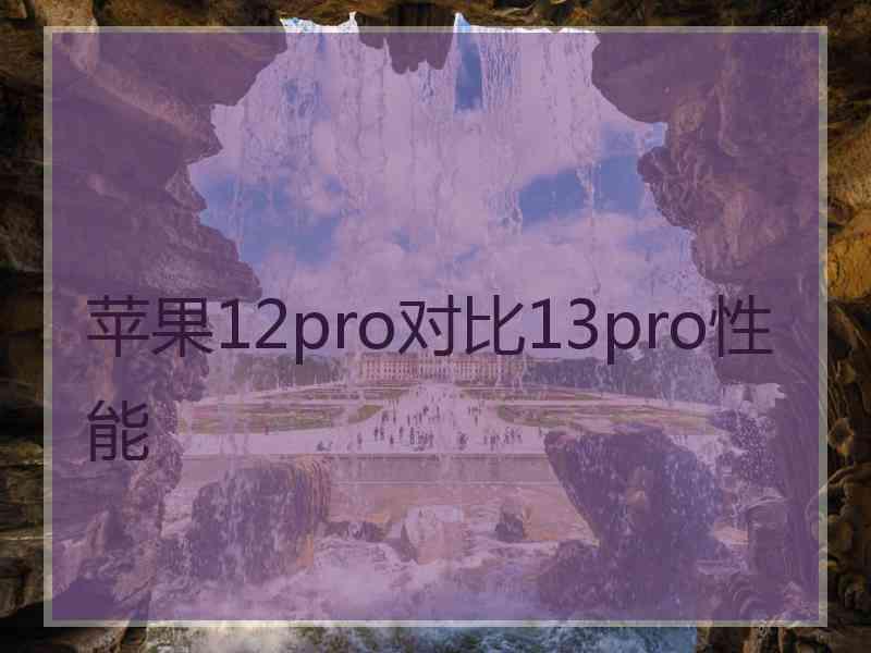 苹果12pro对比13pro性能